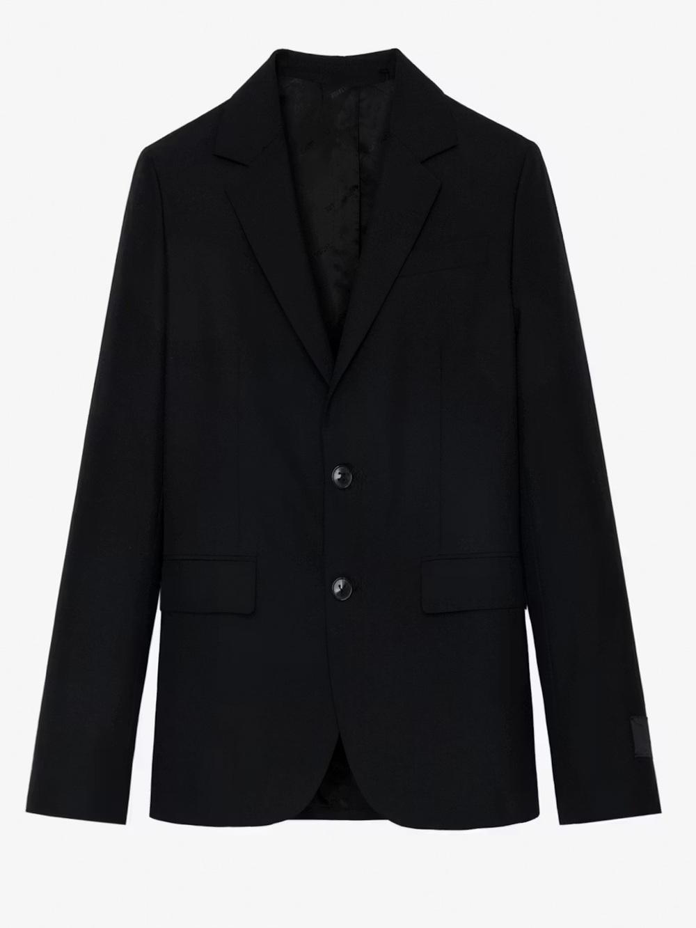 NWT Zadig & Voltaire Viks Wool Poly Blazer Black Noir Business Sz 46